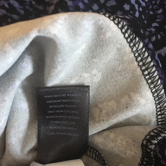 Simply Vera Plus Women’s Black & Purple Mixed Pattern Layered Ruffled Blouse - Picture 12 of 13